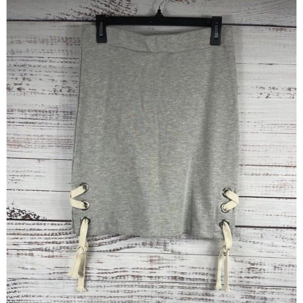 Sans Souci Skirt Women's XL Lace Up Mini Stretch Drawstring Tie Casual Trendy